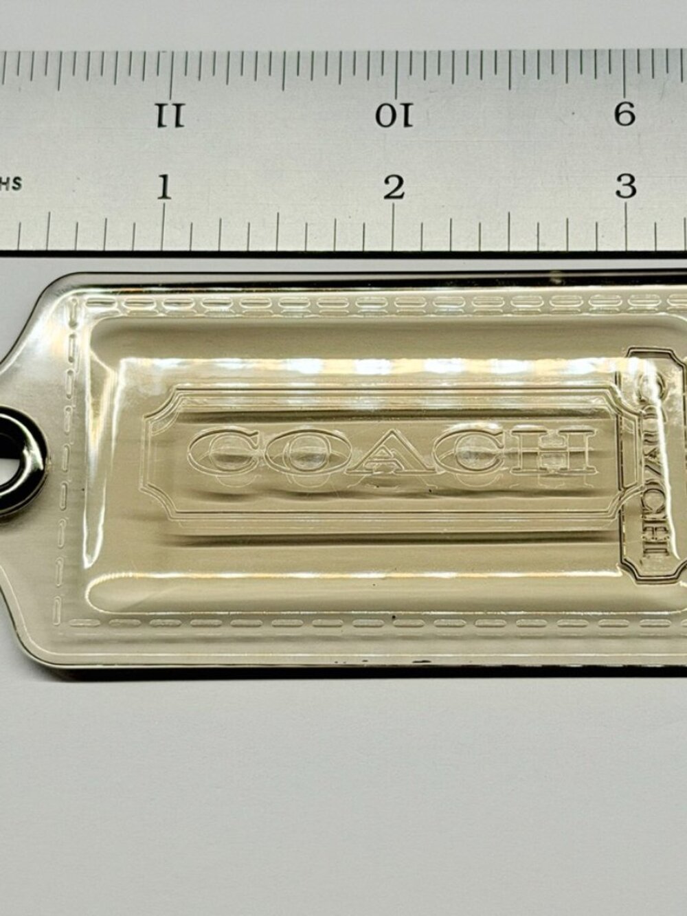Authentic Vintage Coach Clear Jelly Lucite Hang Tag 3 Inch Bag Charm - Picture 4 of 7